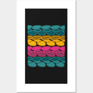 Pseudo crochet pattern with pink and teal Posters and Art